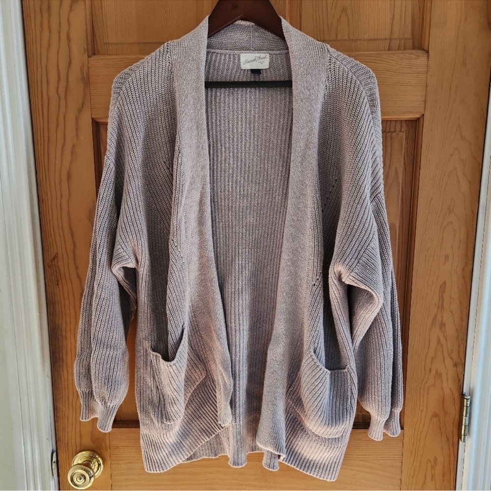 NWOT Universal Thread Knit Cozy Light Grey Open-Front Sweater Cardigan
